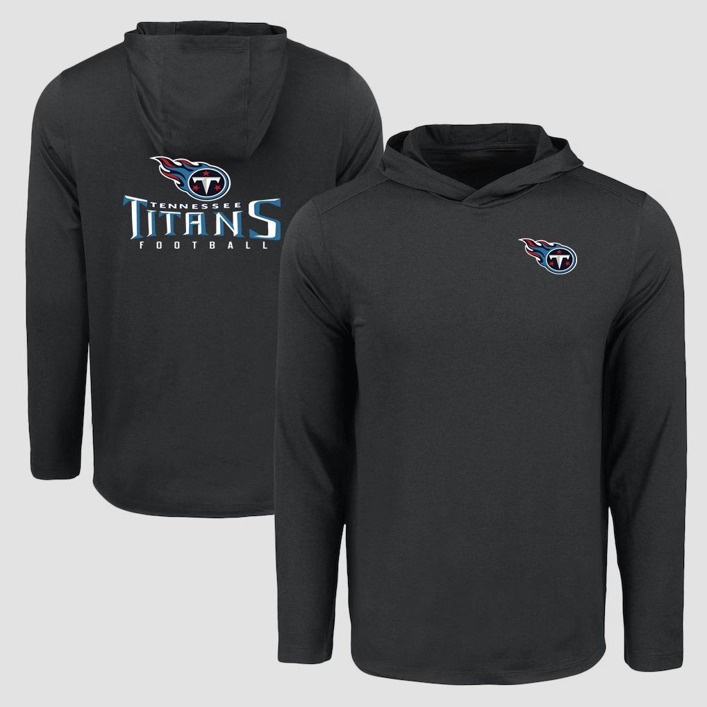 Men 2026 NFL Tennessee Titans Hooded long sleeved T-shirt black 05